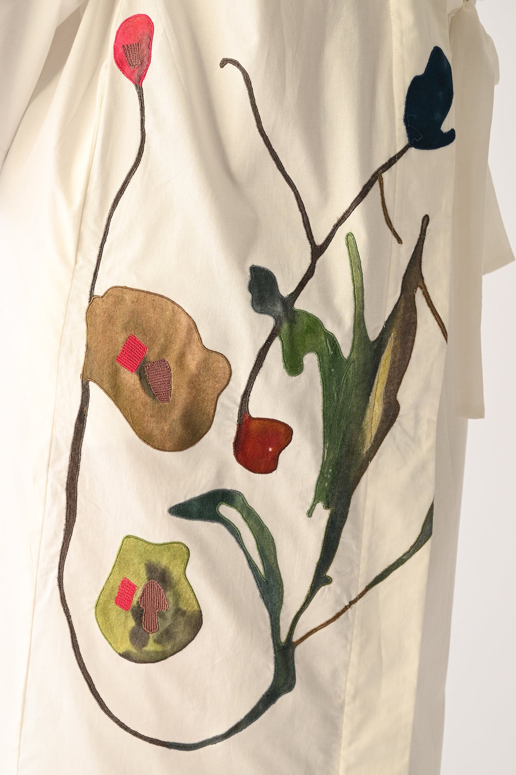 Botanica Ivory Wrap Appliqué Dress
