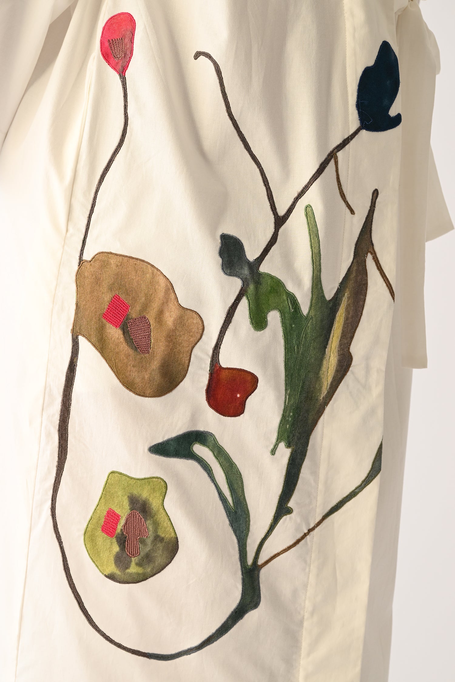 Botanica Ivory Wrap Appliqué Dress