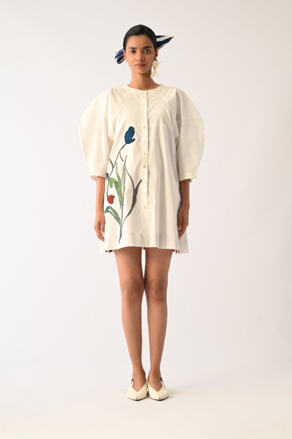 Botanica Ivory Bubble Aline Appliqué Dress