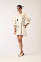 Botanica Ivory Bubble Aline Appliqué Dress