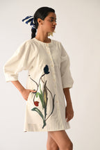 Botanica Ivory Bubble Aline Appliqué Dress