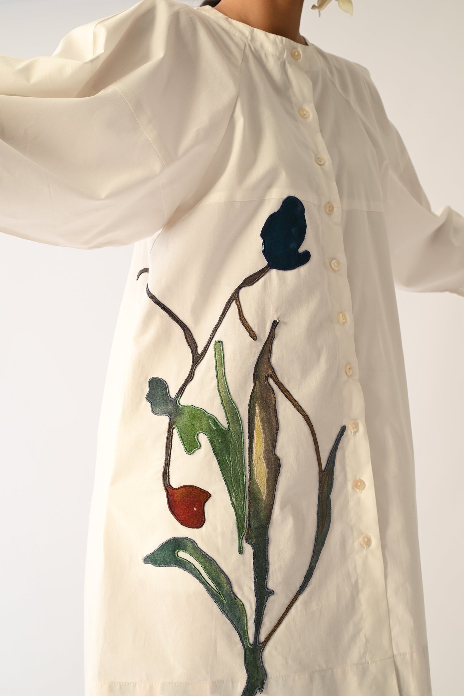 Botanica Ivory Bubble Aline Appliqué Dress