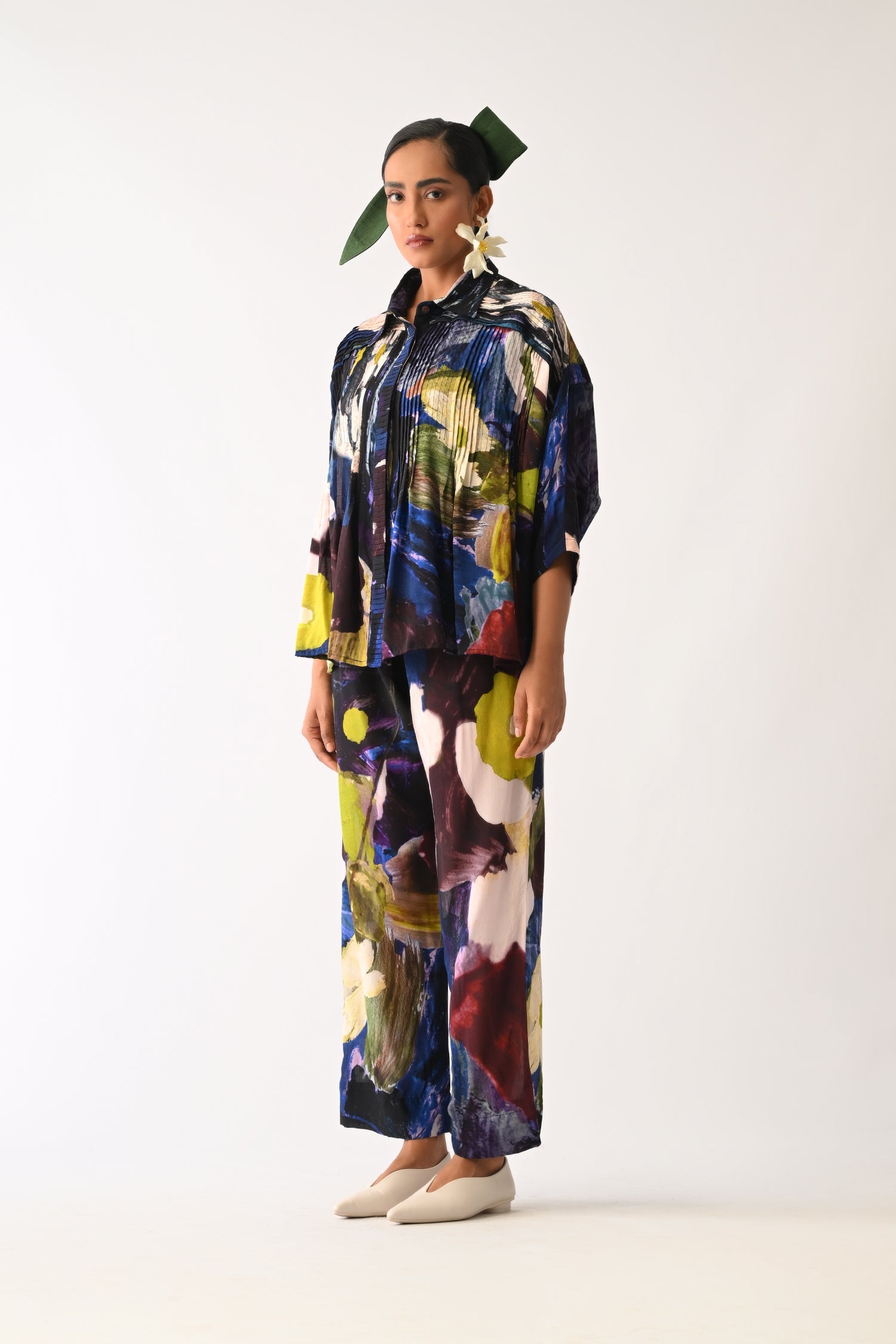 Cobalis Pintuck Shirt Set