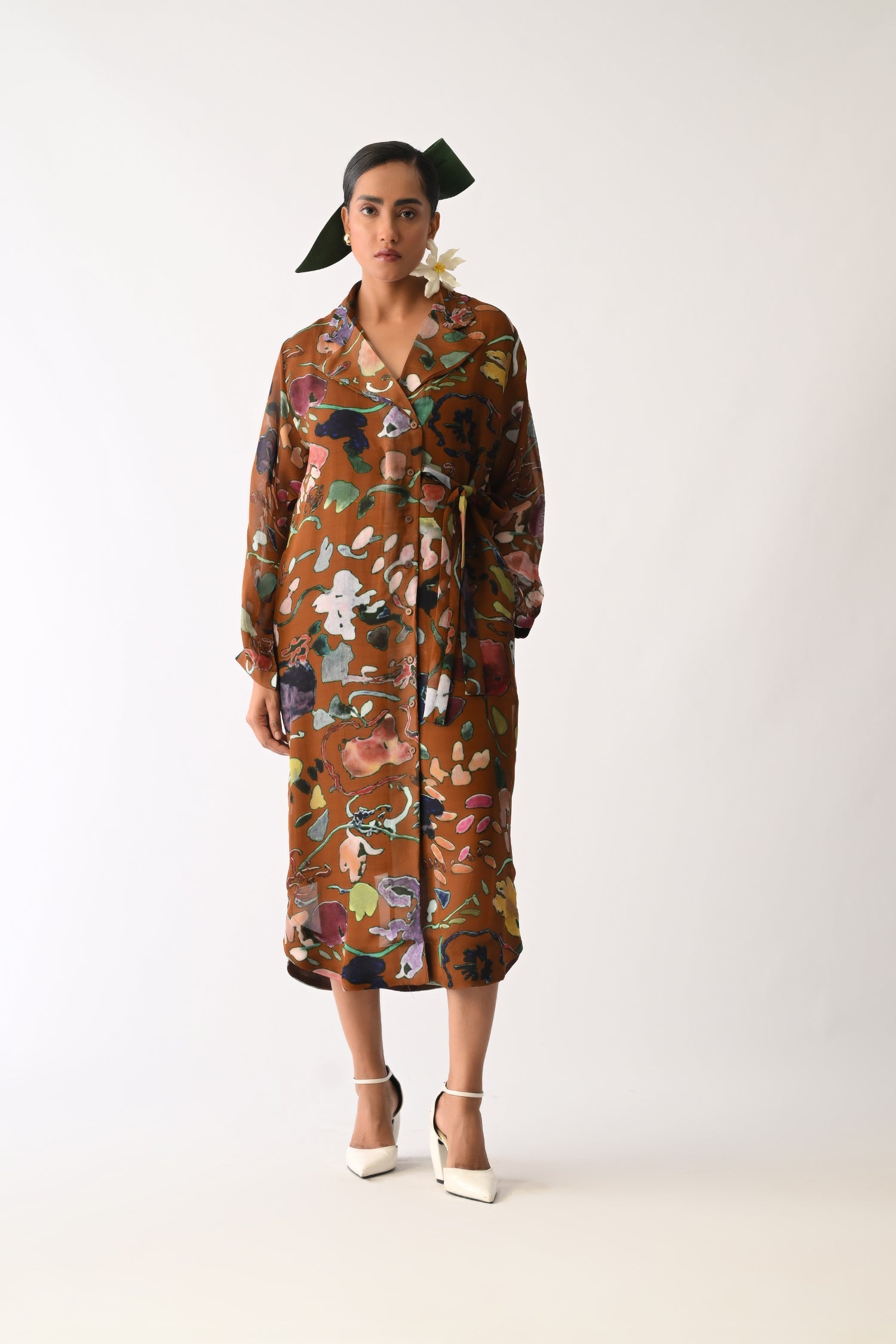Luminia Brown Wrap Dress