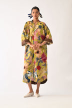 Liberty Olive Wrap  Dress