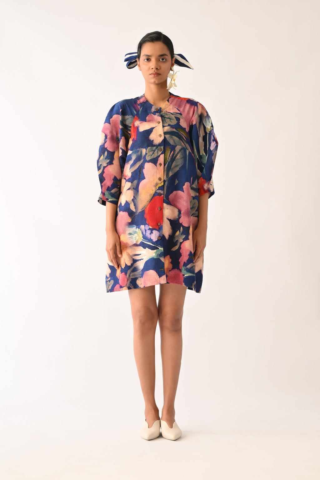 Liberty RB Bubble Sleeve Aline Short Dress
