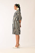 Revolt B&W Beach Appliqué Dress