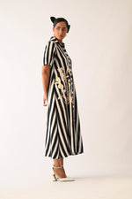 Revolt B&W Full Placket Appliqué Dress