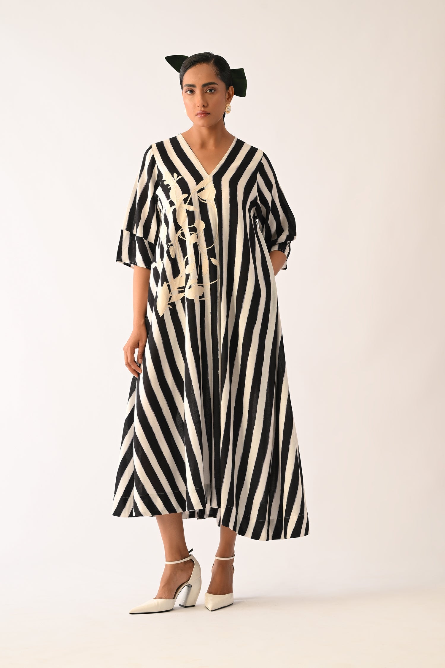 Revolt B&W Mayflower Appliqué Dress