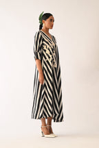 Revolt B&W Mayflower Appliqué Dress