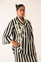 Revolt B&W Psyflora Appliqué Jacket