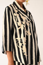 Revolt B&W Psyflora Appliqué Jacket