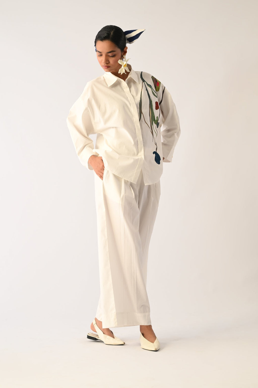 Botanica Ivory  Sky Appliqué Shirt