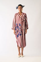 Revolt Bric Wrap Appliqué Dress
