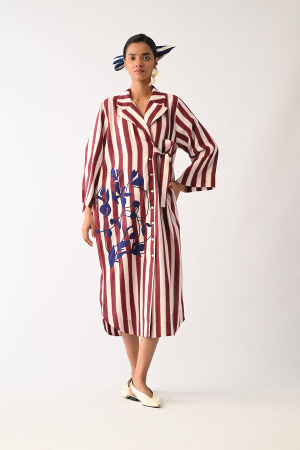 Revolt Bric Wrap Appliqué Dress