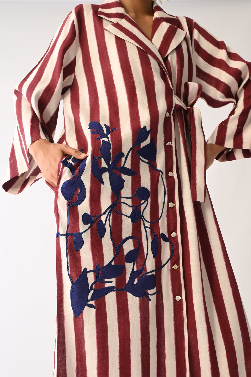 Revolt Bric Wrap Appliqué Dress