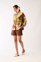 Brown Stripes Shorts