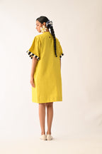 Mono Citrus Beach Appliqué Dress