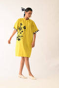 Mono Citrus Beach Appliqué Dress