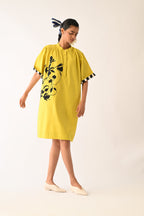 Mono Citrus Beach Appliqué Dress