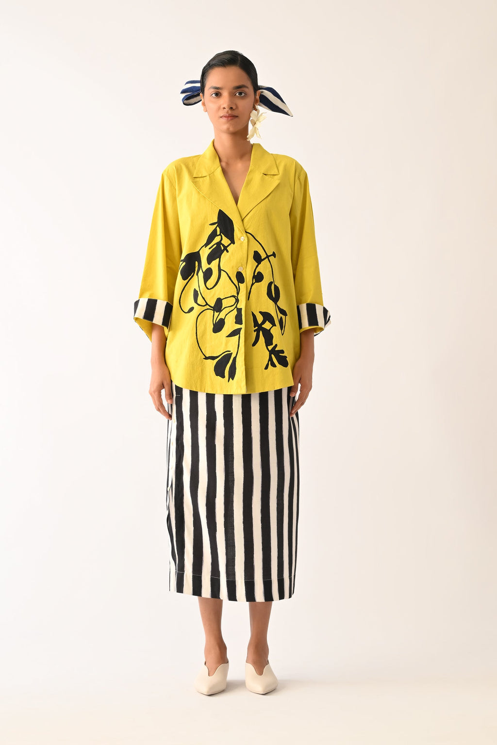 Mono Citrus Psyflora Appliqué Skirt Set