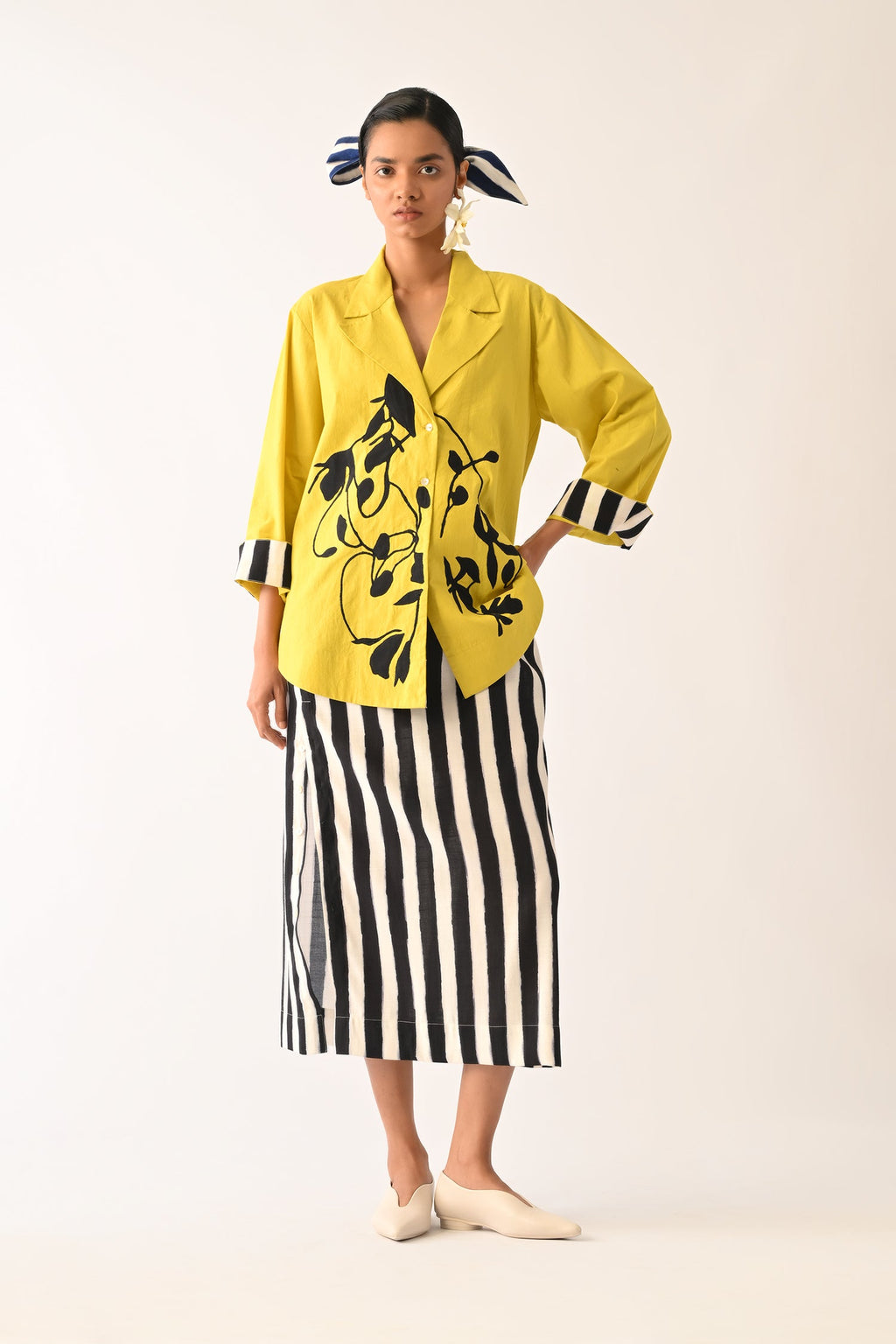 Mono Citrus Psyflora Appliqué Skirt Set