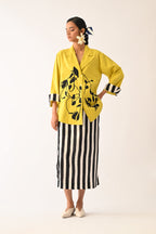 Mono Citrus Psyflora Appliqué Skirt Set