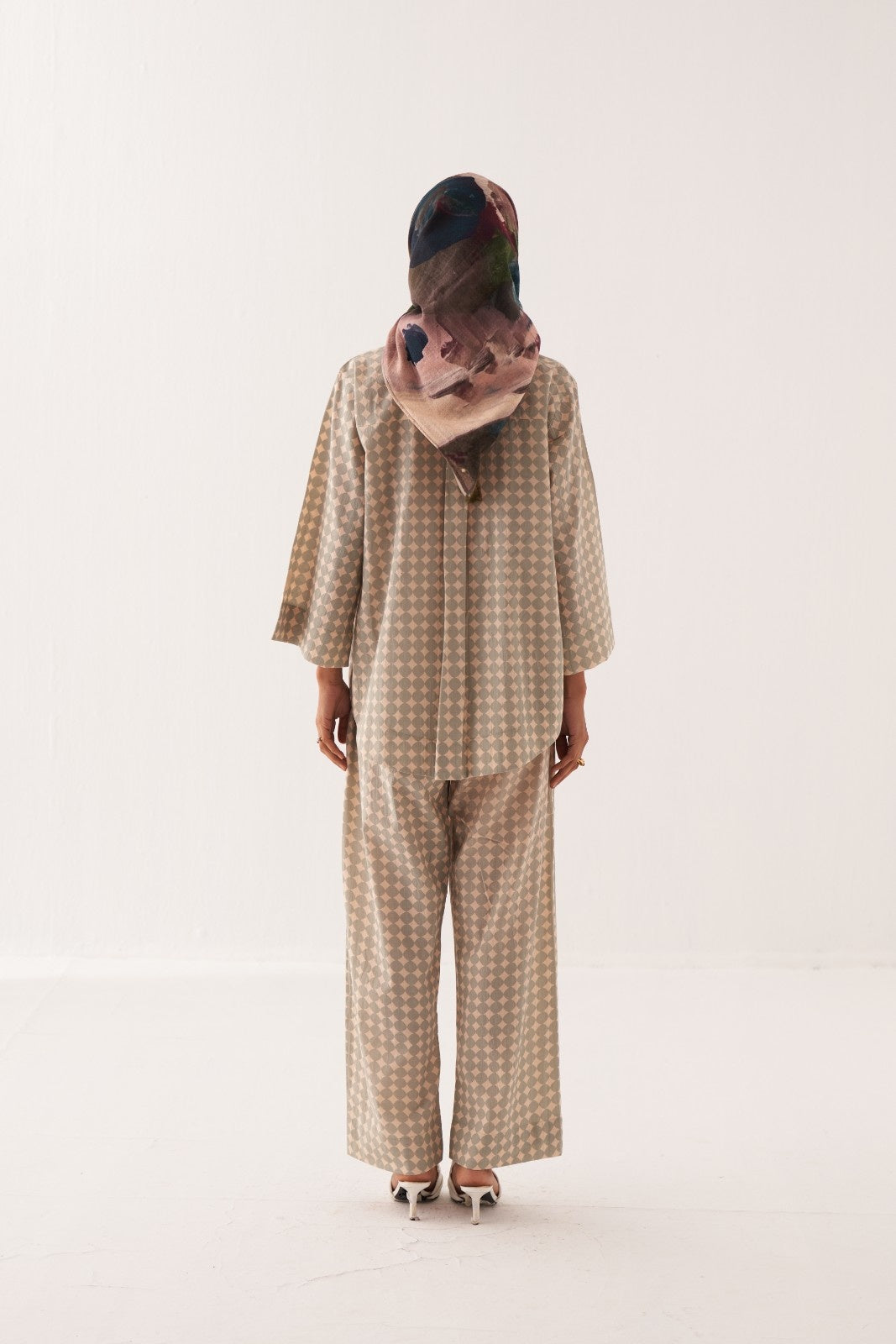 Cuboid Applique Jacket Shirt