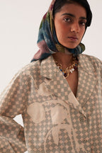 Cuboid Applique Jacket Shirt