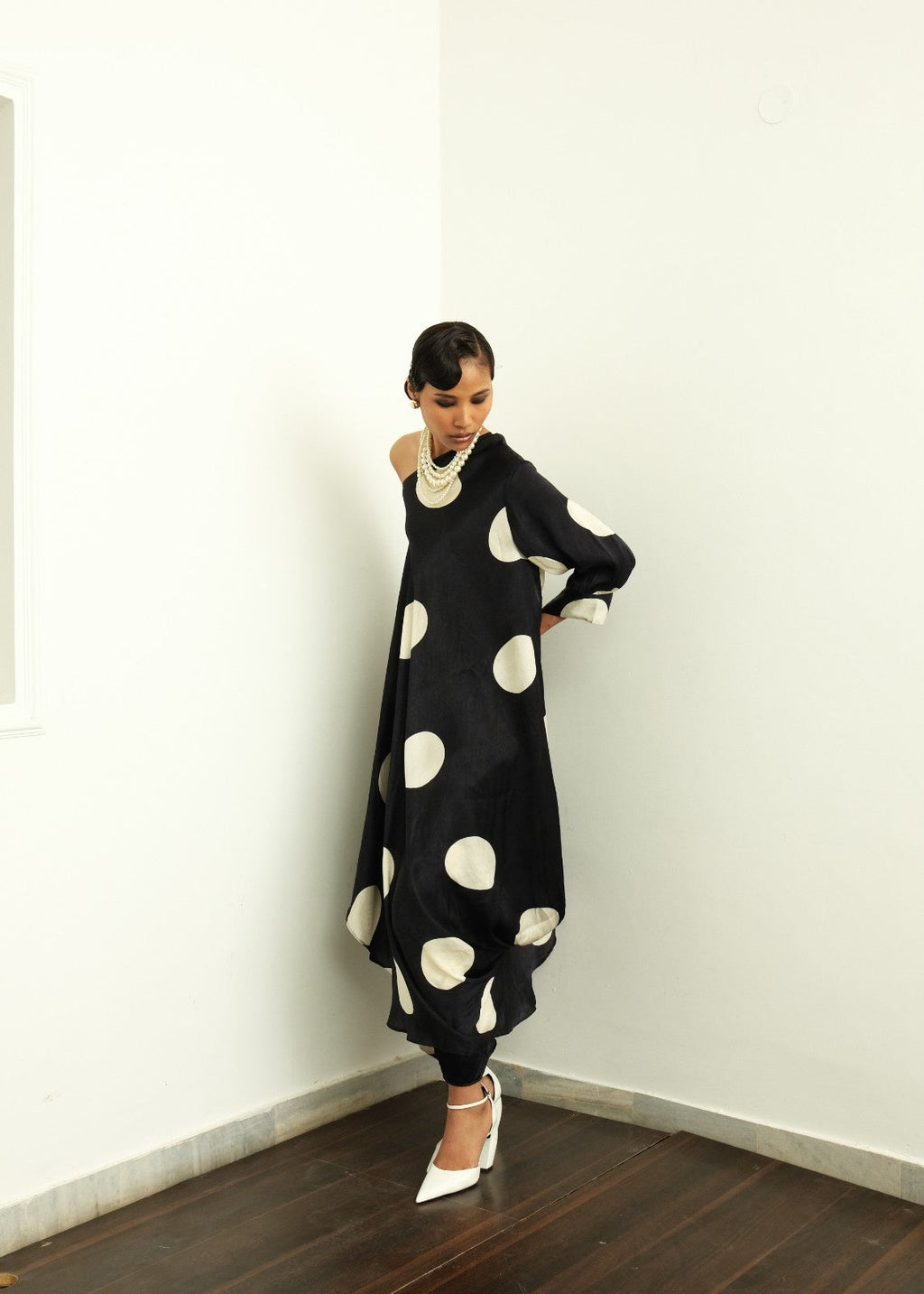 Polka Drape Skirt